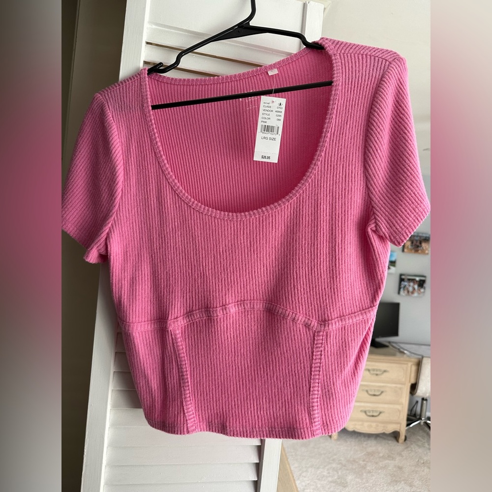 Shirt sleeve short sleeve crop top